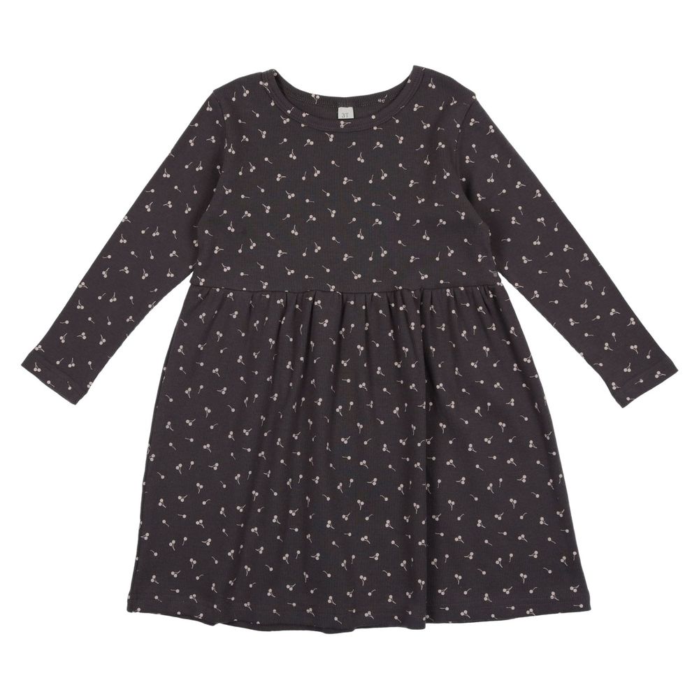 Pouf Baby's Cherry Print Dress In Ash